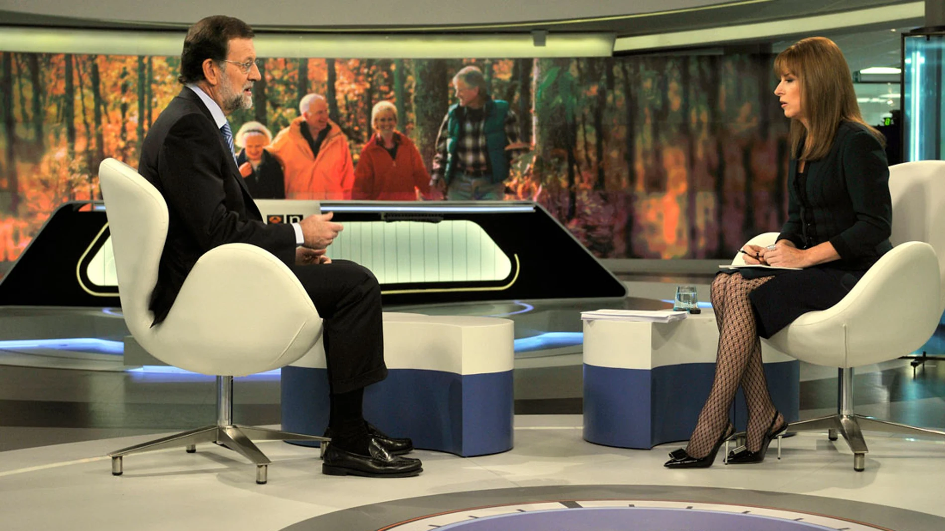 Momento de la entrevista a Mariano Rajoy
