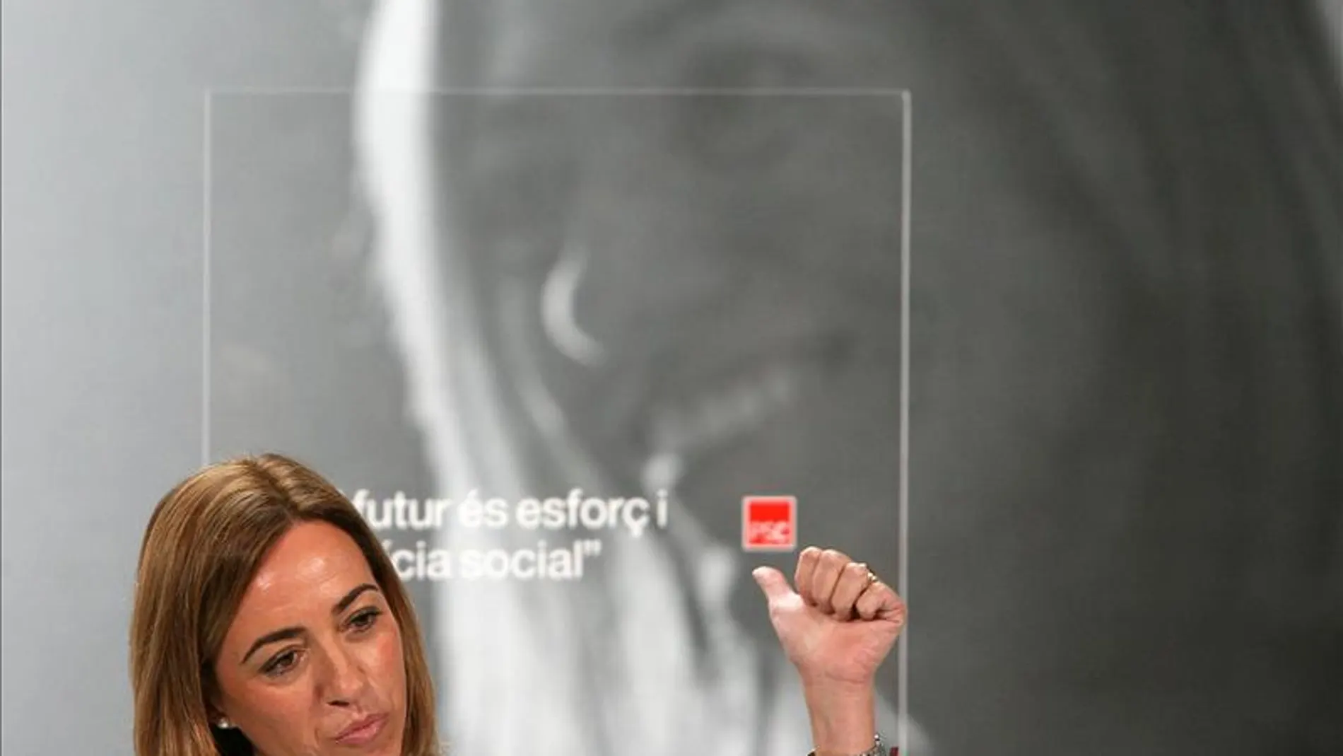 La candidata del PSC por Barcelona, Carme Chacón,