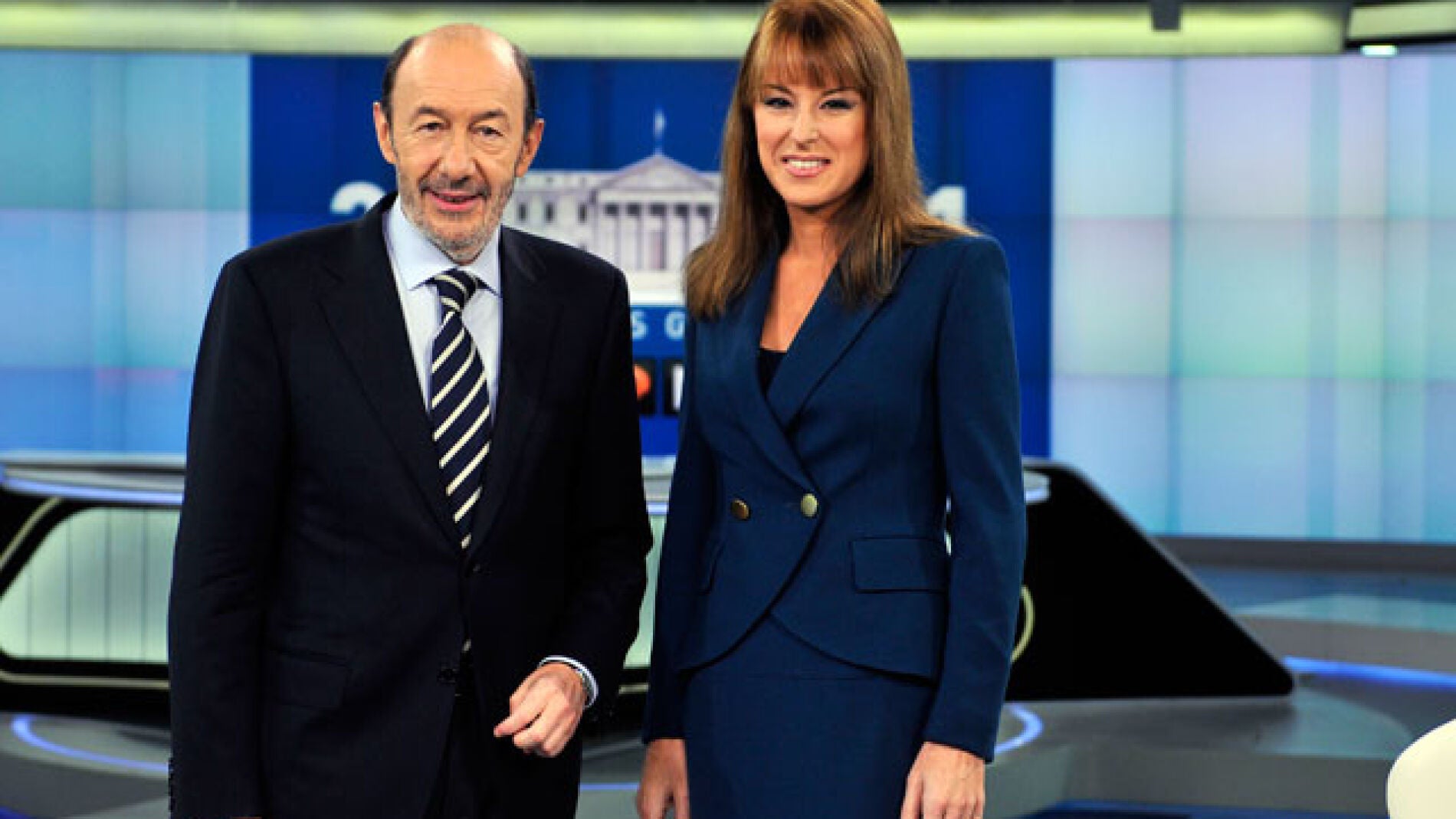 Rubalcaba, antes de comenzar la entrevista