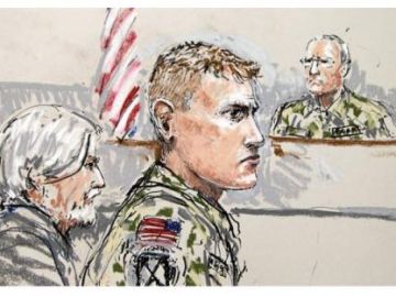 Dibujo del juicio contra el soldado americano Calvin Gibbs Dibujo del juicio contra el soldado americano Calvin Gibbs