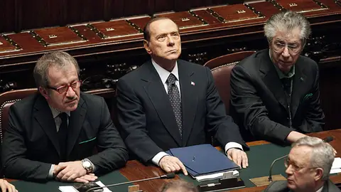 Berlusconi durante una votación Berlusconi durante una votación