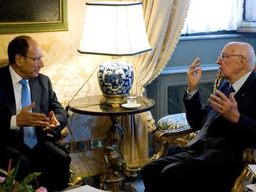 El presidente del Senado, Renato Schifani, se reúne con el presidente Giorgio Napolitano