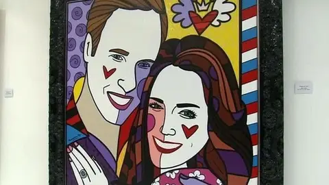 Kate Middleton y el príncipe Guillermo en Pop Art Kate Middleton y el príncipe Guillermo en Pop Art