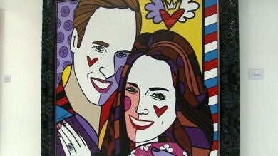 Kate Middleton y el príncipe Guillermo en Pop Art 