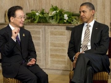 El presidente estadounidense, Barack Obama, y el primer ministro chino, Wen Jiabao