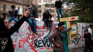 Manifestantes en El Cairo