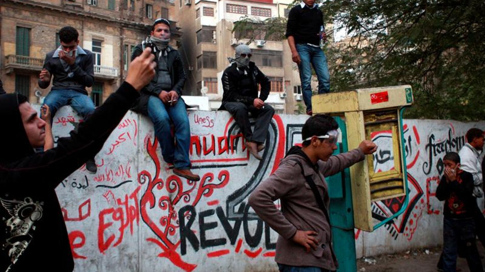 Manifestantes en El Cairo