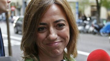 Carme Chacón a su llegada a Ferraz