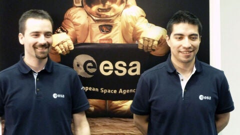 Los astronautas Romain Charles y Diego Urbina
