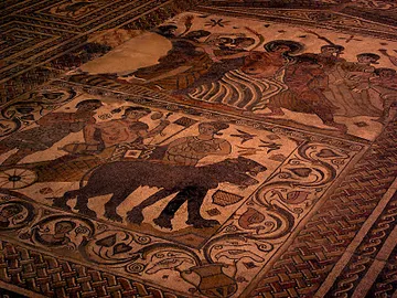 Mosaico romano de la villa de Santa Cruz Mosaico romano de la villa de Santa Cruz