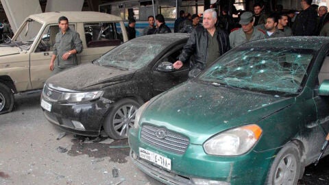 Imagen del atentado con 25 muertos en Damasco