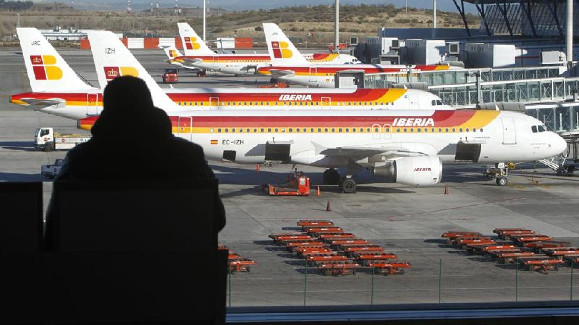 Aviones de Iberia en el aeropuerto de Barajas
