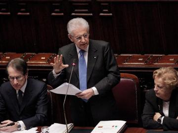 Mario Monti en el Parlamento italiano