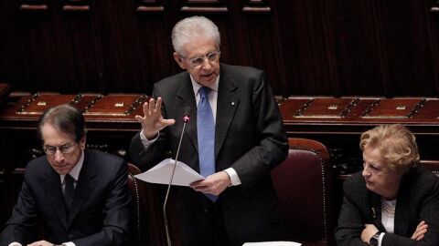 Mario Monti en el Parlamento italiano