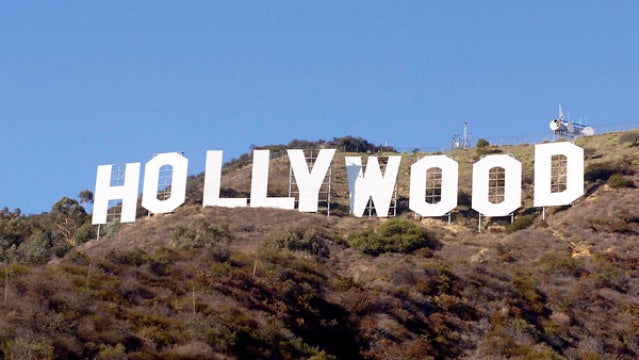Cartel de la industria cinematogr&aacute;fica de Hollywood en las colinas de Los &Aacute;ngeles.
