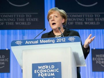 Angela Merkel en el Foro de Davos