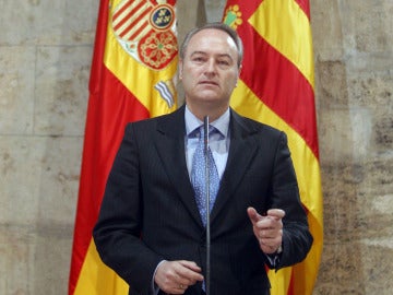 Alberto Fabra durante la rueda de prensa