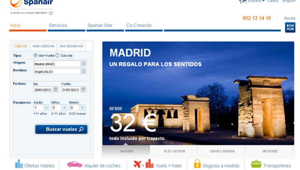 Página web de Spanair