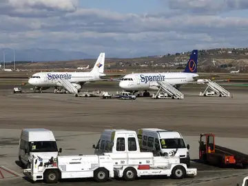 Aviones de Spanair en el aeropuerto Aviones de Spanair en el aeropuerto