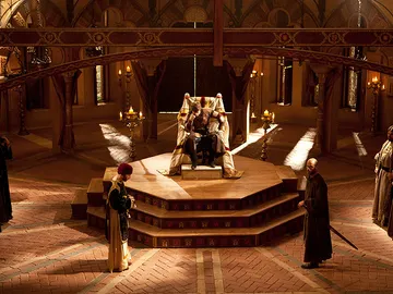 Sancho ante el consejo del trono Sancho ante el consejo del trono