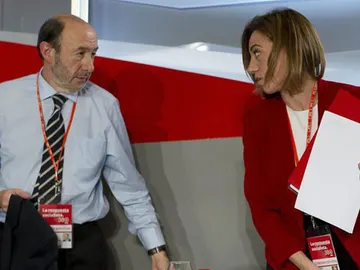 Rubalcaba y Chacón en el Congreso del PSOE Rubalcaba y Chacón en el Congreso del PSOE