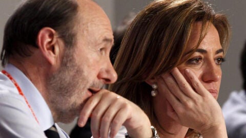Rubalcaba y Chac&oacute;n en el Congreso del PSOE