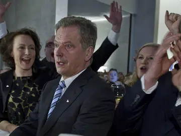 El candidato del partido conservador Kokoomus, Sauli Niinistö El candidato del partido conservador Kokoomus, Sauli Niinistö