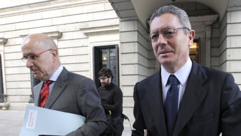 Alberto Ruiz Gallard&oacute;n junto a Josep Duran i Lleida