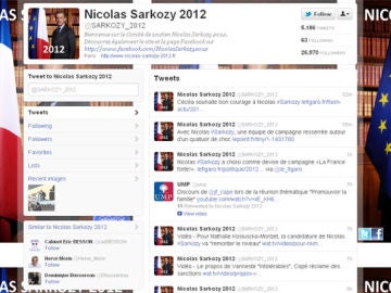 Sarkozy reactiva su cuenta de 'Twitter' Sarkozy reactiva su cuenta de 'Twitter'