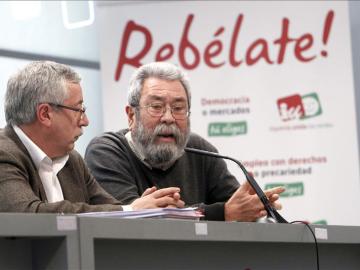 Cándido Méndez, secretario general de UGT e Ignacio Fernández Toxo, responsable de CCOO