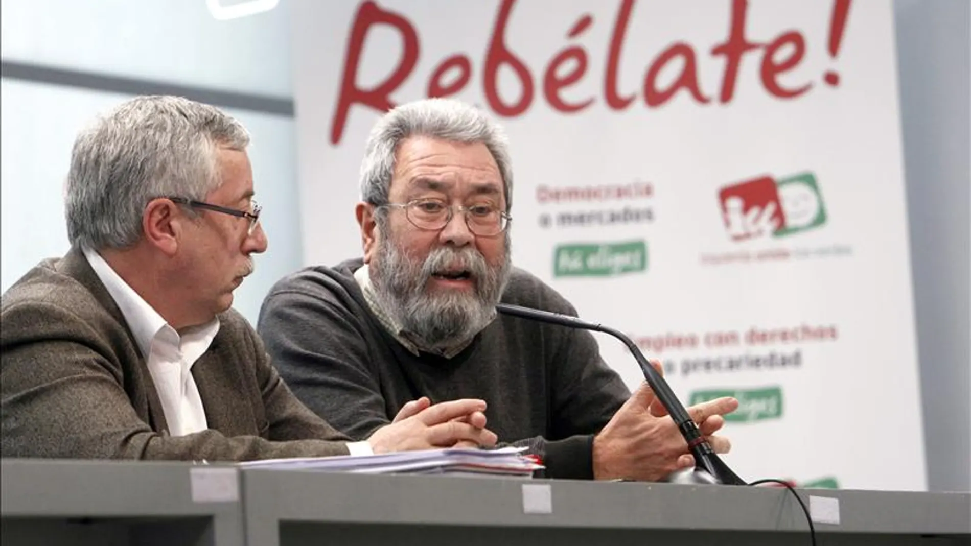 Cándido Méndez, secretario general de UGT e Ignacio Fernández Toxo, responsable de CCOO Cándido Méndez, secretario general de UGT e Ignacio Fernández Toxo, responsable de CCOO