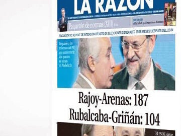 Encuesta de La Razón en la que el PP aventaja al PSOE