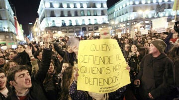 Protestas en el centro de Madrid