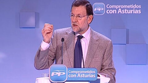 Mariano Rajoy en el acto de Oviedo