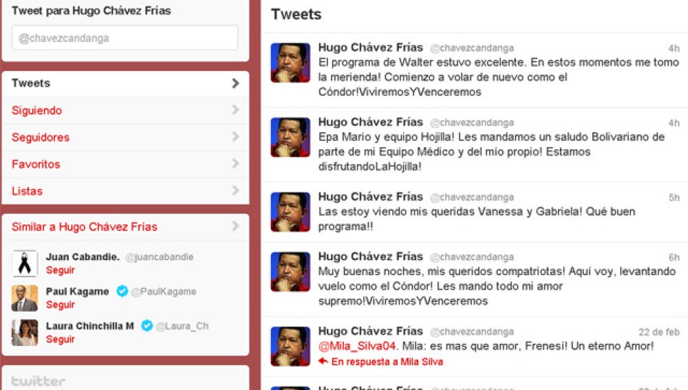 Twitter de Hugo Chávez