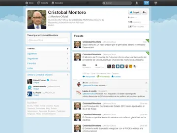 Twitter de Cristóbal Montoro Twitter de Cristóbal Montoro