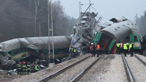 Accidente de trenes en Polonia