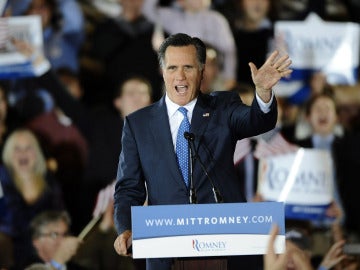 Mitt Romney durante el 'supermartes' en Boston