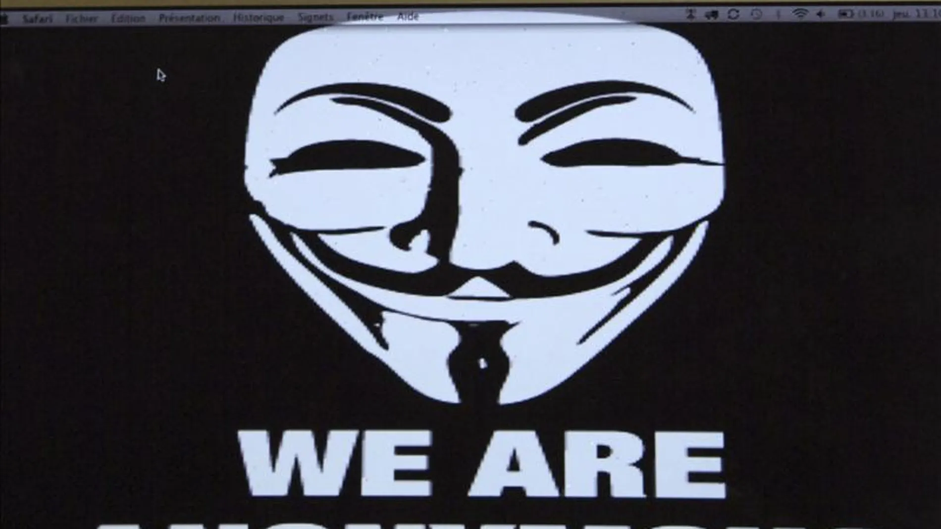 Mensaje de Anonymous en las webs pirateadas Mensaje de Anonymous en las webs pirateadas