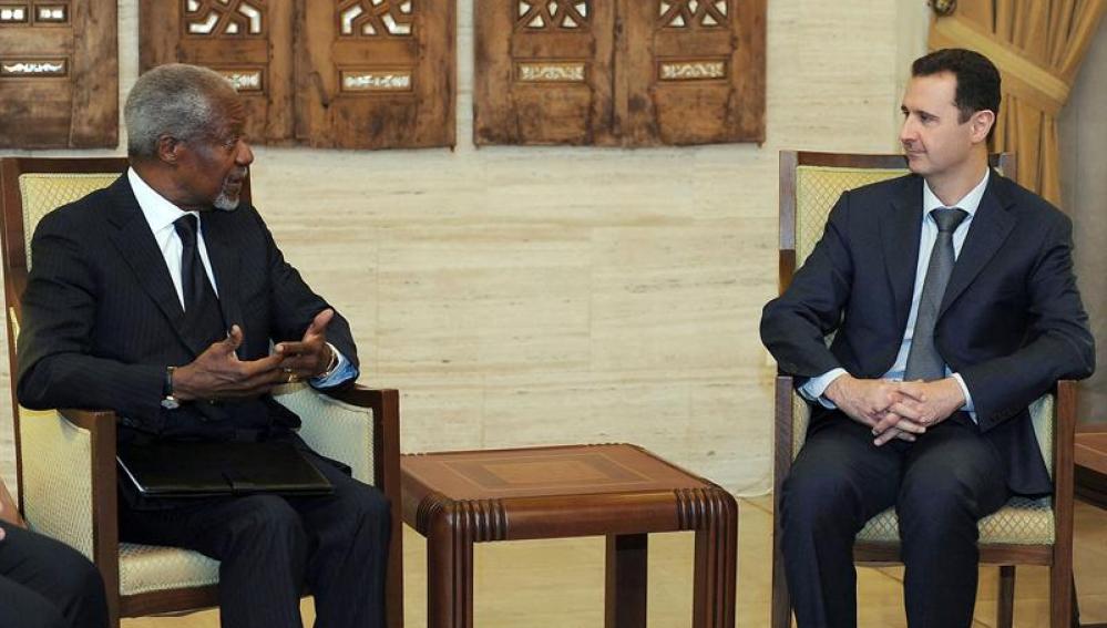 Kofi Annan y Bachar al Asad