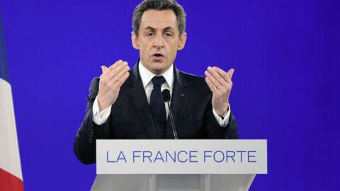 Sarkozy, durante un mit&iacute;n