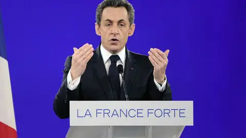 Sarkozy, durante un mitín Sarkozy, durante un mitín
