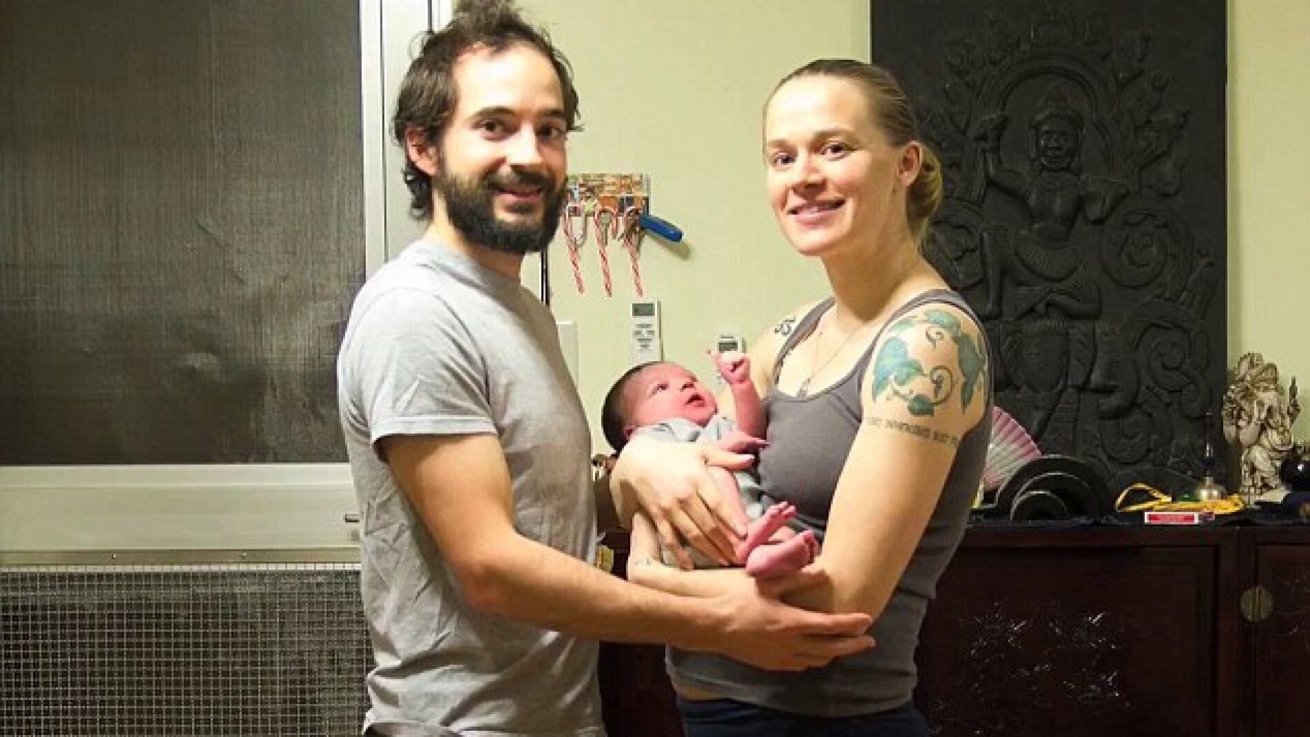 La pareja con la pequeña Amelie
