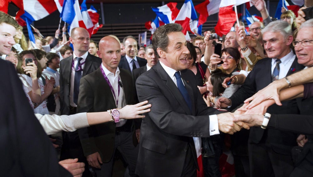 Nicolas Sarkozy, en un acto de campaña