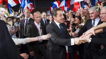 Nicolas Sarkozy, en un acto de campaña