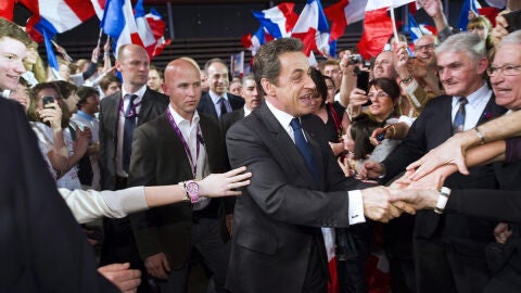 Nicolas Sarkozy, en un acto de campa&ntilde;a