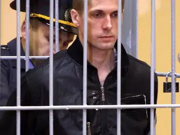 Fotografía de archivo de Vladislav Kovalyov, acusado de terrorismo,en el tribunal en Minsk. Fotografía de archivo de Vladislav Kovalyov, acusado de terrorismo,en el tribunal en Minsk.