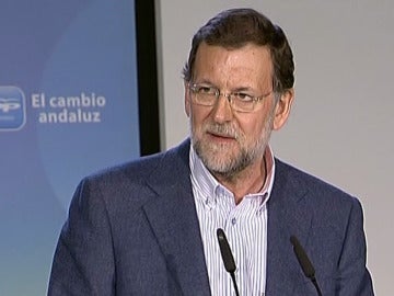 Mariano Rajoy en un mitin electoral