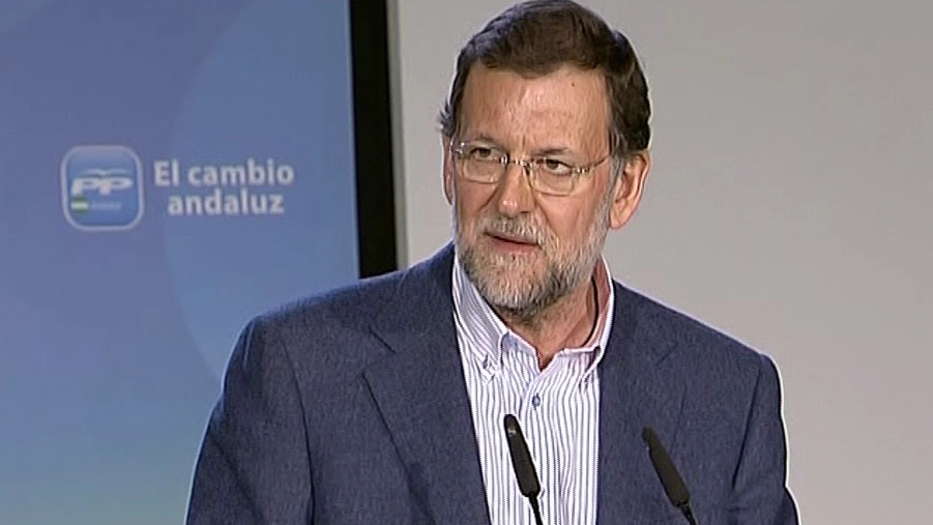 Mariano Rajoy en un mitin electoral