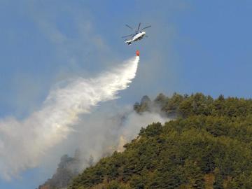 El fuego que desde la tarde del pasado jueves quema la zona de Castanesa,